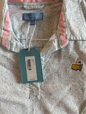 NWT Magnolia Lane Light Green Leaf Polo with Yellow Golf Embroidery